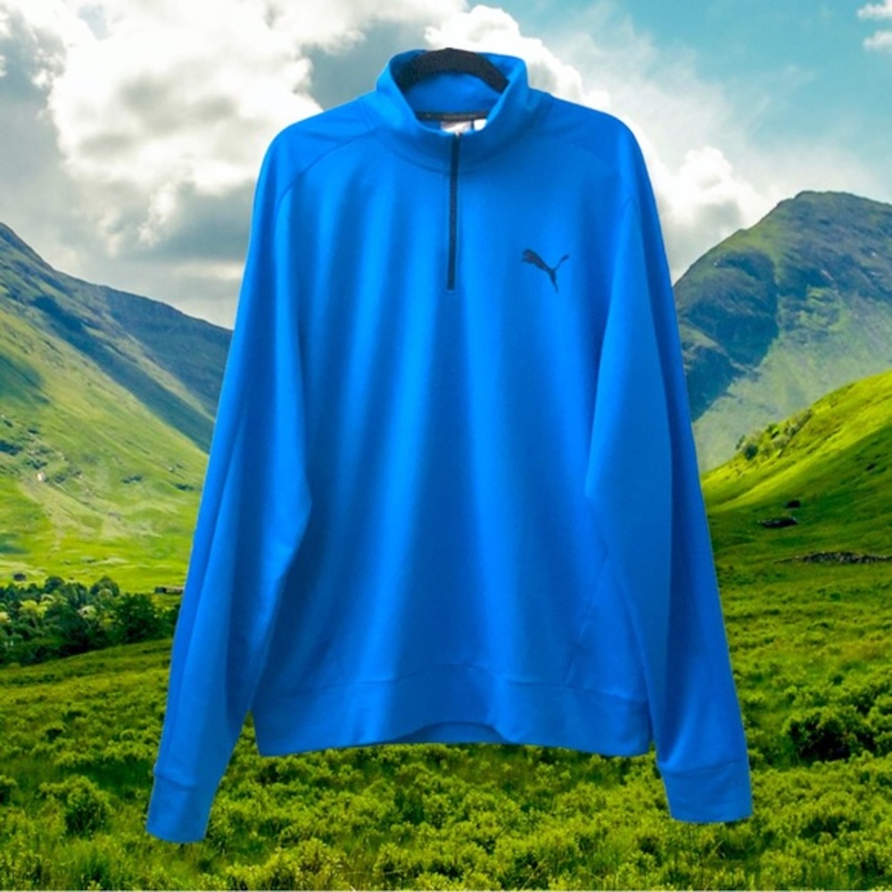 PUMA 1/4 ZIP PULLOVER, XL, UNISEX, W/HIDDEN THUMB HOLES